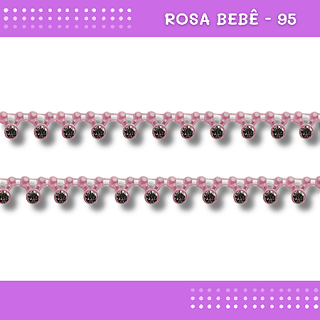 Galão Perolado Aljofre - SPF-45 - Rolo C/10 mts COR:ROSA-BEBE-95