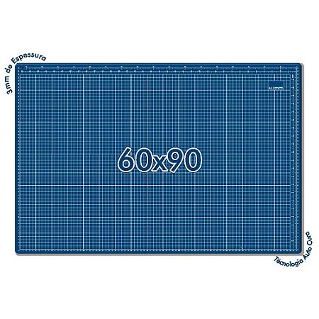 Base De Corte A1 Azul - 90X60Cm - Patchwork Artesanato Scrapbook Ref: AT-90X60AZ