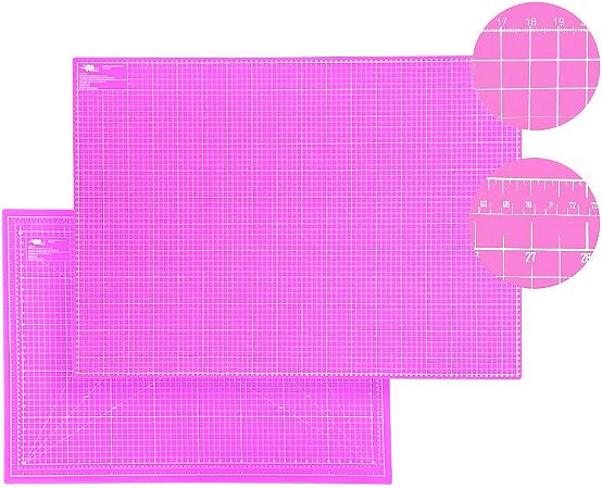 Base De Corte A1 Rosa - 90X60Cm - Patchwork Artesanato Scrapbook Ref: AT-90X60R