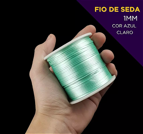 Cordão Acetinado Rabo de Rato - Fio de Seda - 1mm - Rolo C/100 Mts COR:VERDE-BEBE