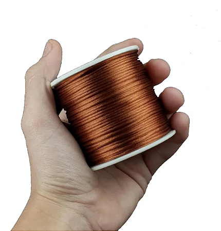Cordão Acetinado Rabo de Rato - Fio de Seda - 1mm - Rolo C/100 Mts COR:MARROM