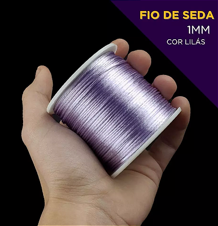 Cordão Acetinado Rabo de Rato - Fio de Seda - 1mm - Rolo C/100 Mts COR:LILAS