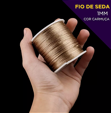 Cordão Acetinado Rabo de Rato - Fio de Seda - 1mm - Rolo C/100 Mts COR:CASTANHO