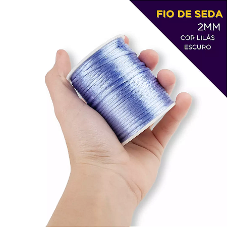 Cordão Acetinado Rabo de Rato - Fio de Seda - 2mm - Rolo C/50 Mts COR:LILAS-ESCURO