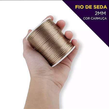 Cordão Acetinado Rabo de Rato - Fio de Seda - 2mm - Rolo C/50 Mts COR:CASTANHO