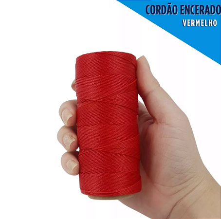 Cordão Encerado P/ Artesanato - 1mm - Rolo C/100 Mts COR:VERMELHO