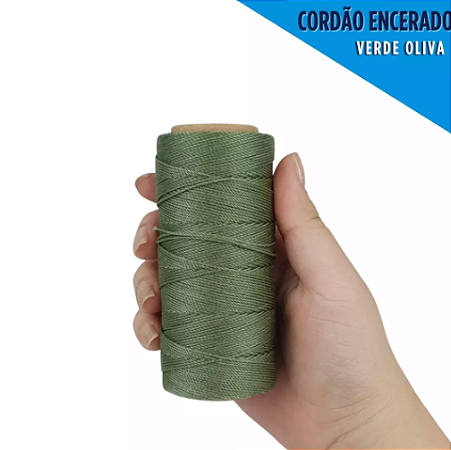 Cordão Encerado P/ Artesanato - 1mm - Rolo C/100 Mts COR:VERDE-OLIVA