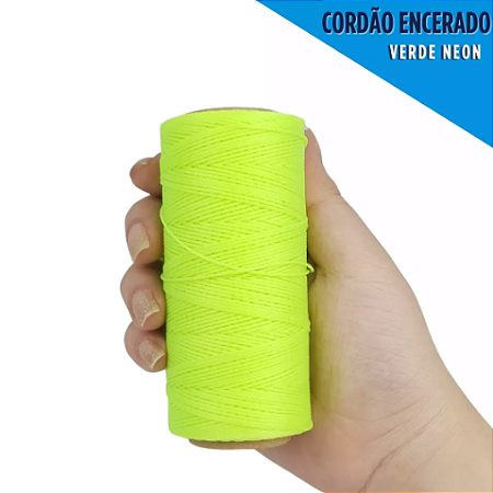 Cordão Encerado P/ Artesanato - 1mm - Rolo C/100 Mts COR:VERDE-NEON