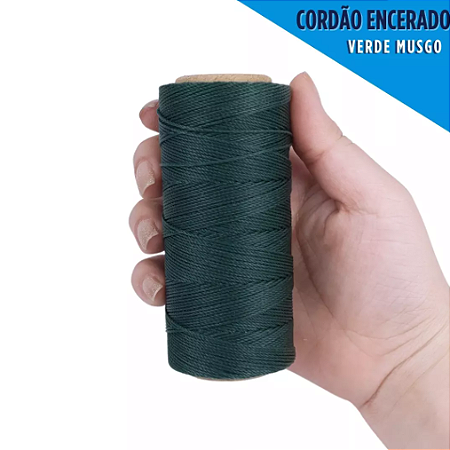 Cordão Encerado P/ Artesanato - 1mm - Rolo C/100 Mts COR:VERDE-MUSGO