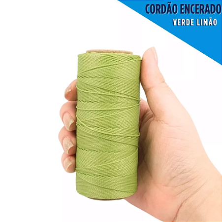 Cordão Encerado P/ Artesanato - 1mm - Rolo C/100 Mts COR:VERDE-LIMAO