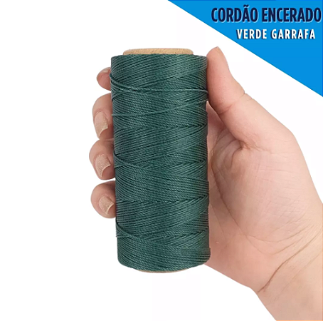 Cordão Encerado P/ Artesanato - 1mm - Rolo C/100 Mts COR:VERDE-GARRAFA