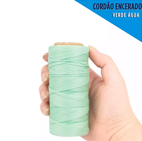 Cordão Encerado P/ Artesanato - 1mm - Rolo C/100 Mts COR:VERDE-BEBE