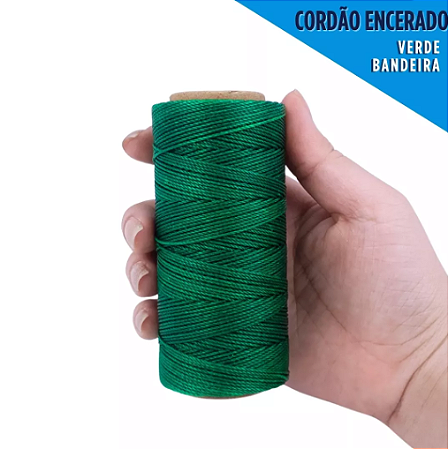 Cordão Encerado P/ Artesanato - 1mm - Rolo C/100 Mts COR:VERDE-BANDEIRA
