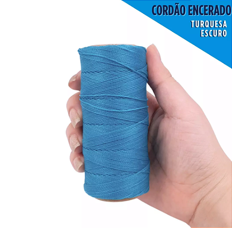 Cordão Encerado P/ Artesanato - 1mm - Rolo C/100 Mts COR:TURQUESA-ESCURO