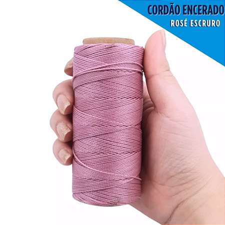 Cordão Encerado P/ Artesanato - 1mm - Rolo C/100 Mts COR:ROSE-ESCURO