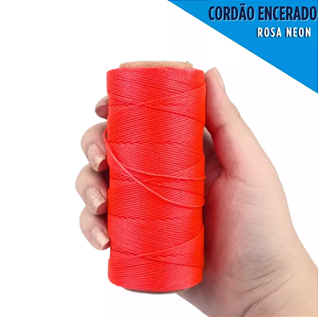 Cordão Encerado P/ Artesanato - 1mm - Rolo C/100 Mts COR:ROSA-NEON
