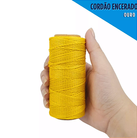 Cordão Encerado P/ Artesanato - 1mm - Rolo C/100 Mts COR:OURO