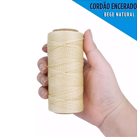 Cordão Encerado P/ Artesanato - 1mm - Rolo C/100 Mts COR:NATURAL