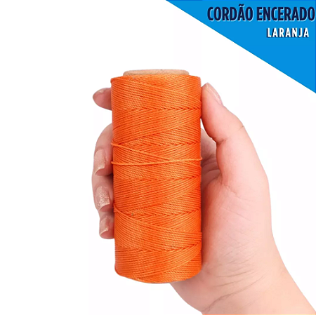 Cordão Encerado P/ Artesanato - 1mm - Rolo C/100 Mts COR:LARANJA