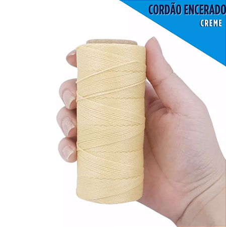 Cordão Encerado P/ Artesanato - 1mm - Rolo C/100 Mts COR:CREME