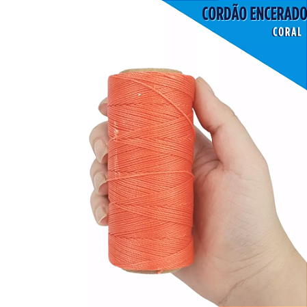 Cordão Encerado P/ Artesanato - 1mm - Rolo C/100 Mts COR:CORAL