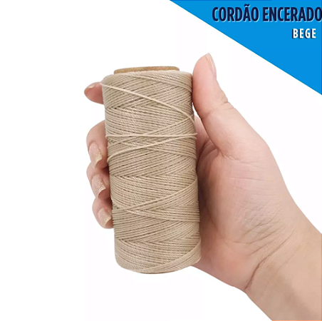 Cordão Encerado P/ Artesanato - 1mm - Rolo C/100 Mts COR:BEGE