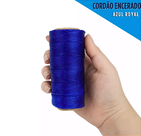 Cordão Encerado P/ Artesanato - 1mm - Rolo C/100 Mts COR:AZUL-ROYAL