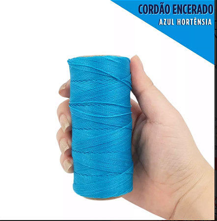 Cordão Encerado P/ Artesanato - 1mm - Rolo C/100 Mts COR:AZUL-HORTENCIA