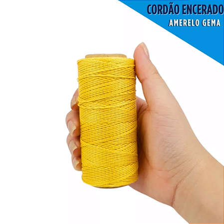Cordão Encerado P/ Artesanato - 1mm - Rolo C/100 Mts COR:AMARELO-CANARIO