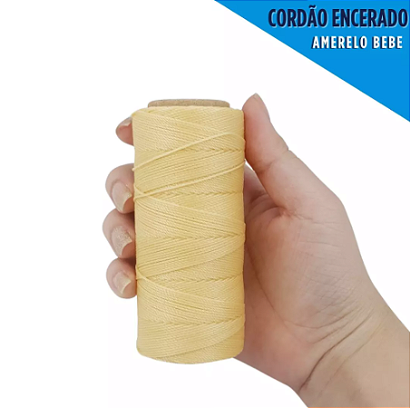 Cordão Encerado P/ Artesanato - 1mm - Rolo C/100 Mts COR:AMARELO-BEBE