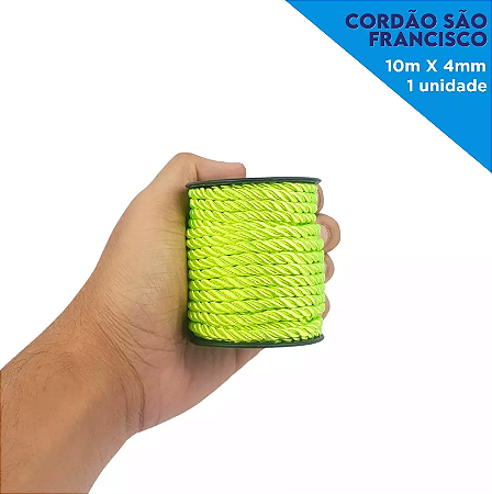 Cordao Sao Francisco - 04mm - Rolo C/10 Metros Cor:VERDE-LIMAO-225