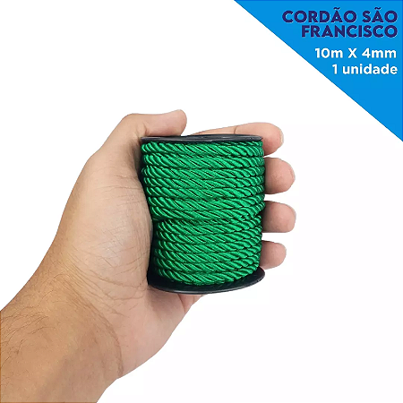 Cordao Sao Francisco - 04mm - Rolo C/10 Metros Cor:VERDE-BANDEIRA-540