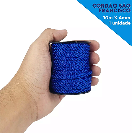 Cordao Sao Francisco - 04mm - Rolo C/10 Metros Cor:AZUL-ROYAL-207