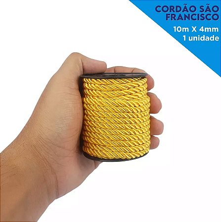 Cordao Sao Francisco - 04mm - Rolo C/10 Metros Cor:AMARELO-OURO-110