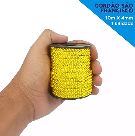 Cordao Sao Francisco - 04mm - Rolo C/10 Metros Cor:AMARELO-CANARIO-106