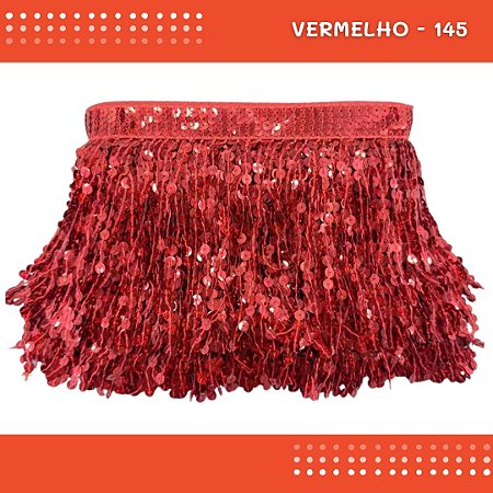 Franja Paetê Lantejoula MOD:01-20cm - Rl C/9.14 Metros VERMELHO-145