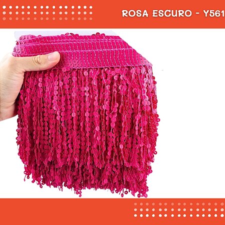 Franja Paetê Lantejoula MOD:01-20cm - Rl C/9.14 Metros ROSA-ESCURO-Y516