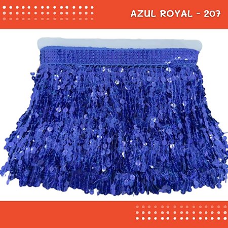 Franja Paetê Lantejoula MOD:01-20cm - Rl C/9.14 Metros AZUL-ROYAL-207