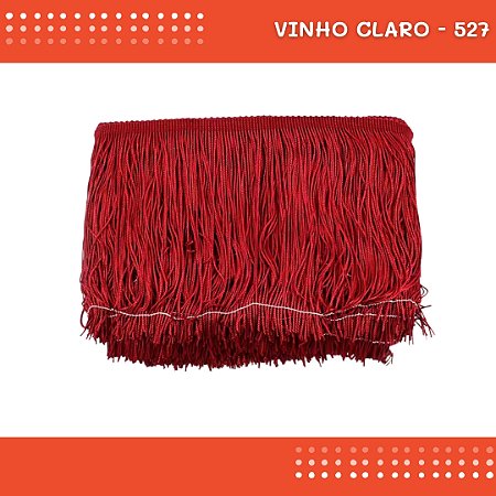 Franja de Tecido Acetinado - 30 cm - Grade de Cores - Rolo C/10 Mts COR:VINHO-CLARO-527