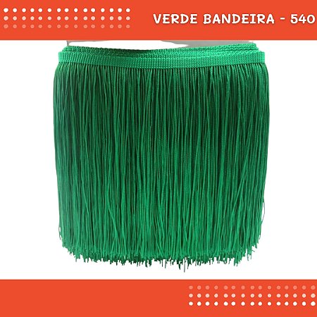 Franja de Tecido Acetinado - 30 cm - Grade de Cores - Rolo C/10 Mts COR:VERDE-BANDEIRA-540