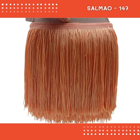 Franja de Tecido Acetinado - 30 cm - Grade de Cores - Rolo C/10 Mts COR:SALMAO-147