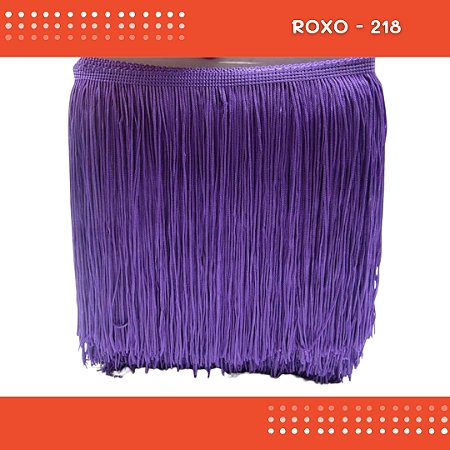 Franja de Tecido Acetinado - 30 cm - Grade de Cores - Rolo C/10 Mts COR:ROXO-218
