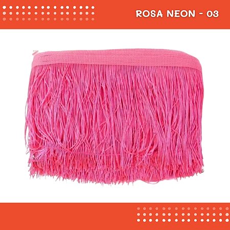 Franja de Tecido Acetinado - 30 cm - Grade de Cores - Rolo C/10 Mts COR:ROSA-NEON-03
