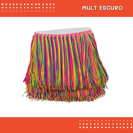 Franja de Tecido Acetinado - 30 cm - Grade de Cores - Rolo C/10 Mts COR:MULT-ESCURO