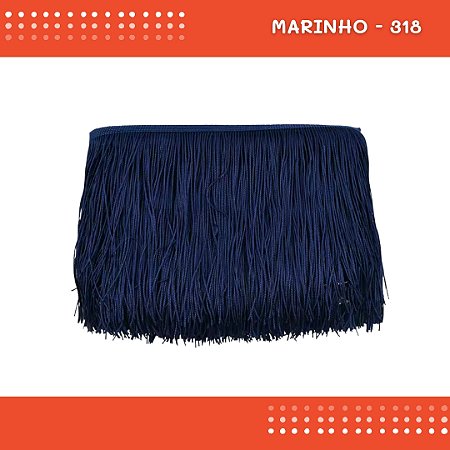 Franja de Tecido Acetinado - 30 cm - Grade de Cores - Rolo C/10 Mts COR:MARINHO-318