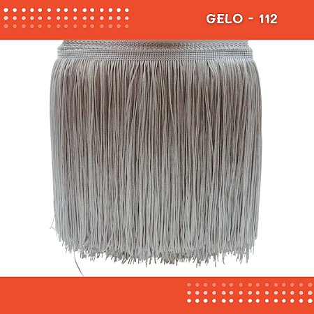 Franja de Tecido Acetinado - 30 cm - Grade de Cores - Rolo C/10 Mts COR:GELO-112