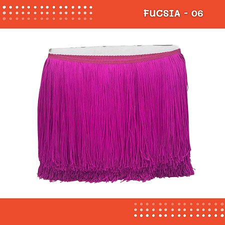 Franja de Tecido Acetinado - 30 cm - Grade de Cores - Rolo C/10 Mts COR:FUCSIA-06