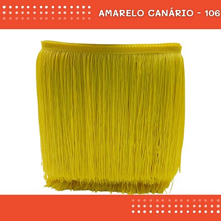 Franja de Tecido Acetinado - 30 cm - Grade de Cores - Rolo C/10 Mts COR:AMARELO-CANARIO-106