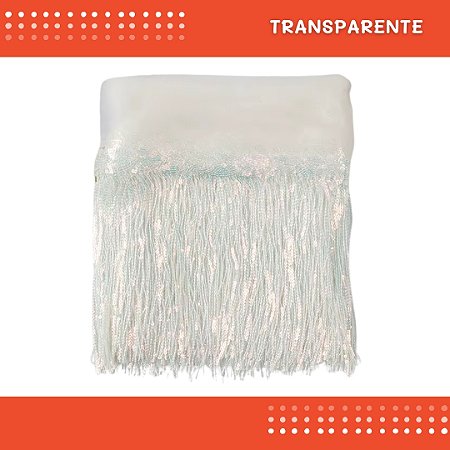 Franja Paetê Lantejoula MOD:02 - 20cm - Rl C/9.14 Metros Cor:TRANSPARENTE