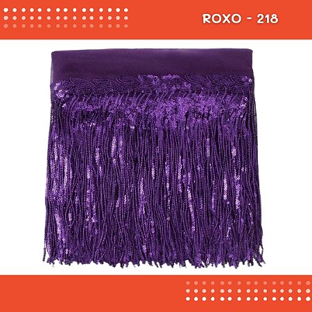 Franja Paetê Lantejoula MOD:02 - 20cm - Rl C/9.14 Metros Cor:ROXO-218